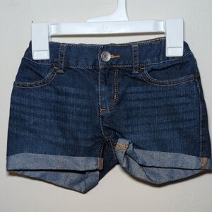 Children's Place Dark Blue Cuffed Jean Shortie Shorts Girls Size 6